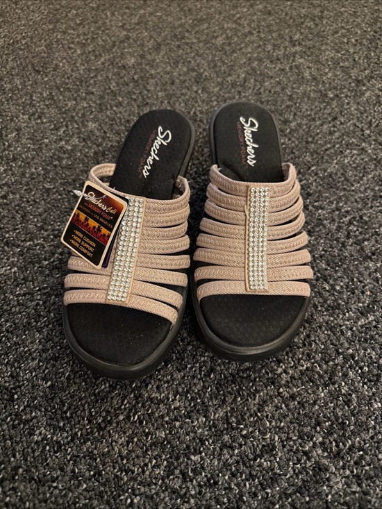 Skechers Shoes - Skechers Women's Taupe Sparkle Slide Sandals size 7.5